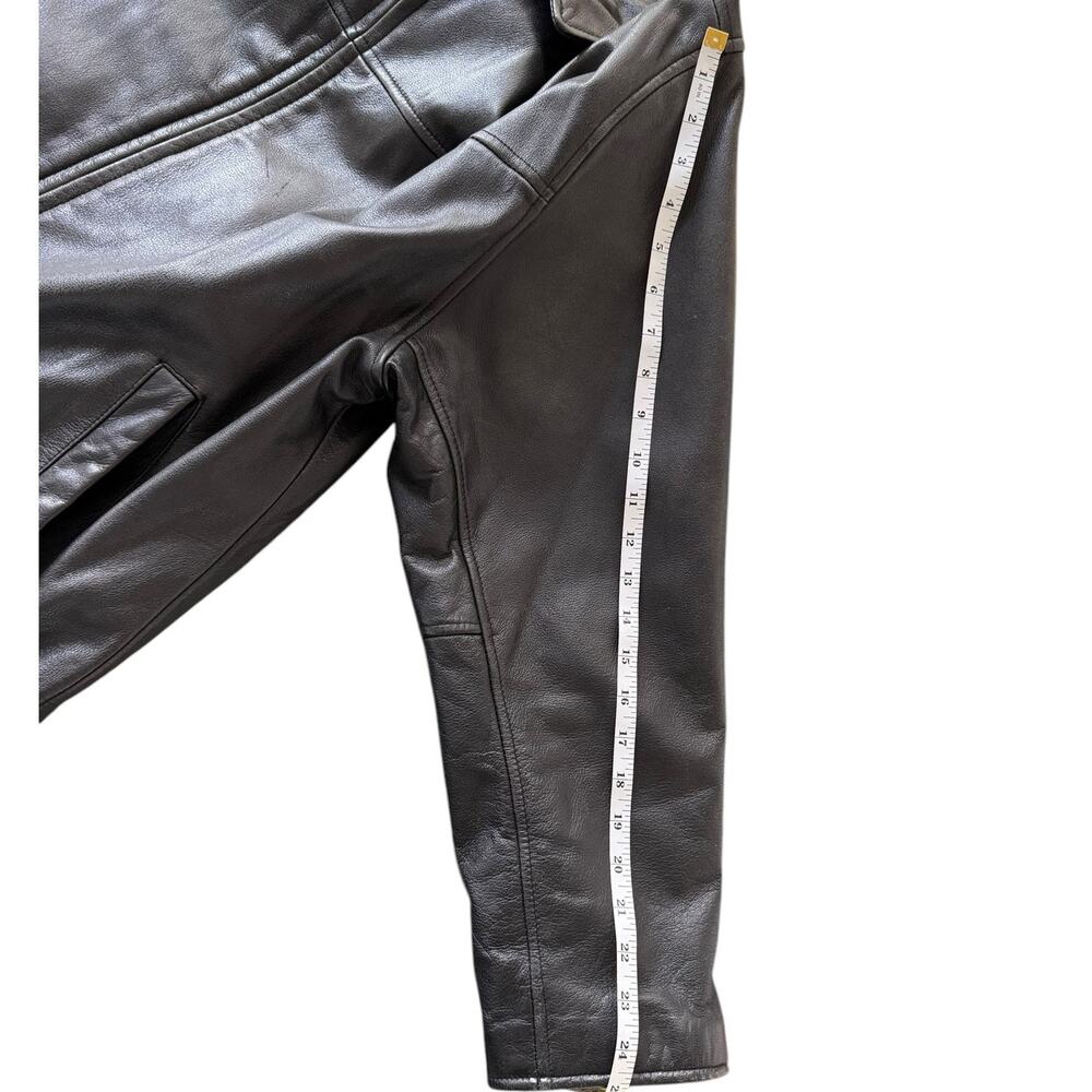 Vintage‎ Dockers Black Zip Front Leather Jacket Large / XL 90s Y2K Oversized - Picture 16 of 16
